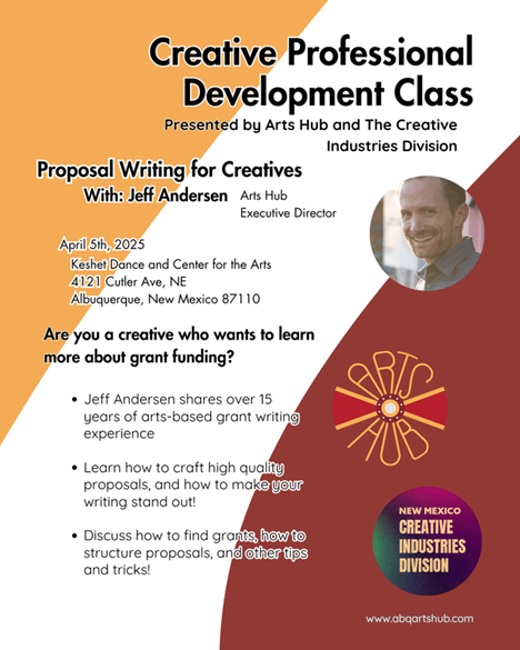 Proposal writing creative development class flyer