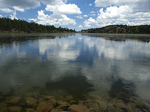Lake with the sky reflected upon the water