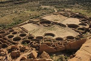 Pueblo with circular designs