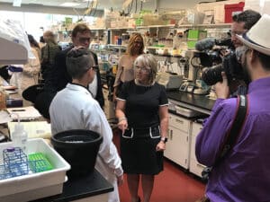Governor talking to people at Pebble Labs